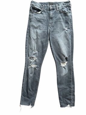 Mother High Waisted The Looker Ankle Fray Gray Size 28